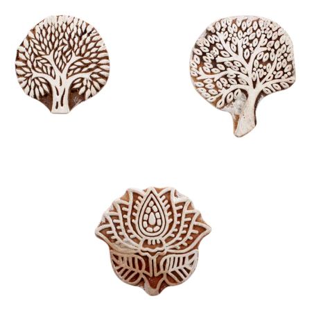 Set of 3 Piece New Mix Wooden Printing Block